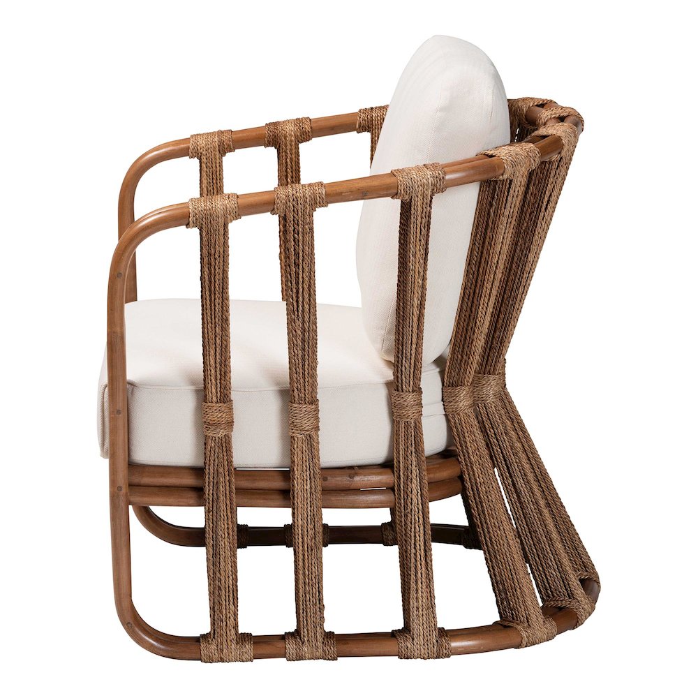 Westham Bohemian Natural Rattan and Seagrass Arm Chair