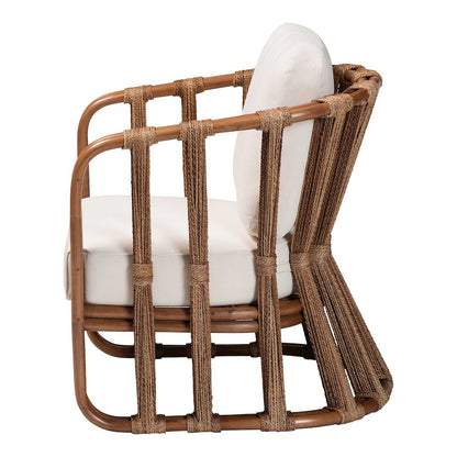 Westham Bohemian Natural Rattan and Seagrass Arm Chair