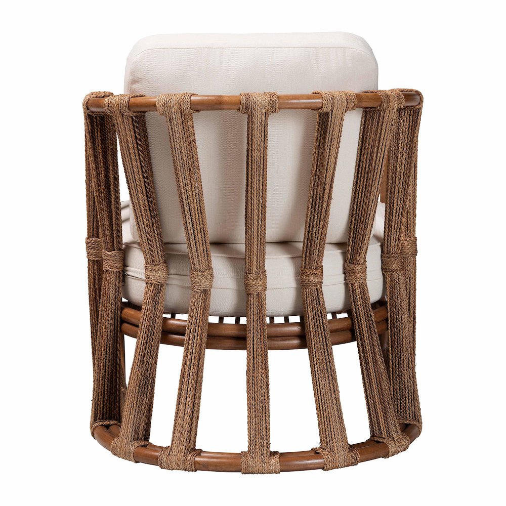 Westham Bohemian Natural Rattan and Seagrass Arm Chair