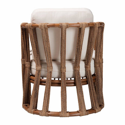 Westham Bohemian Natural Rattan and Seagrass Arm Chair