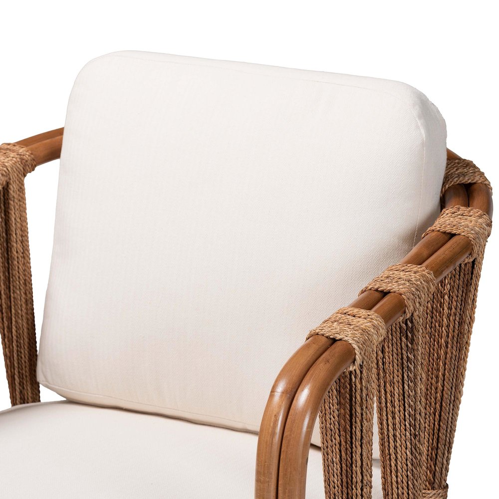 Westham Bohemian Natural Rattan and Seagrass Arm Chair