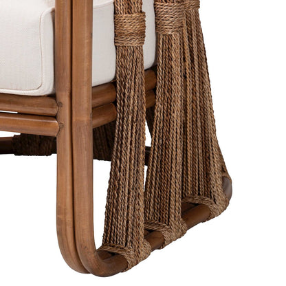 Westham Bohemian Natural Rattan and Seagrass Arm Chair