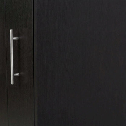 Contemporary Dark Brown Wooden Bookcase with Shelving and Pull-out Doors