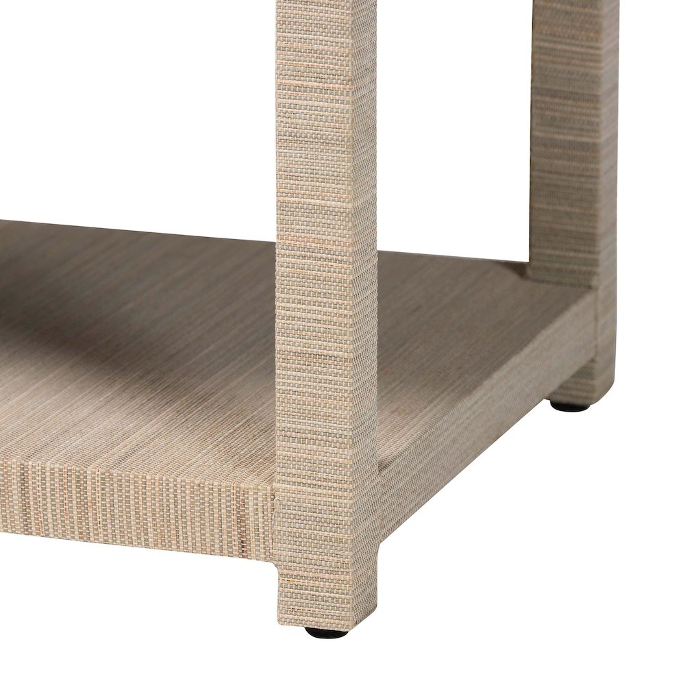 Nata Bohemian Woven Natural Grasscloth 1-Drawer Nightstand