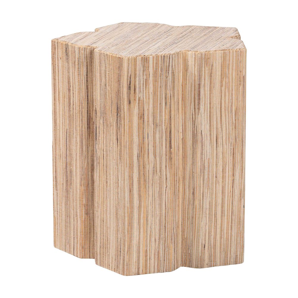 Janeth Bohemian Woven Grasscloth End Table