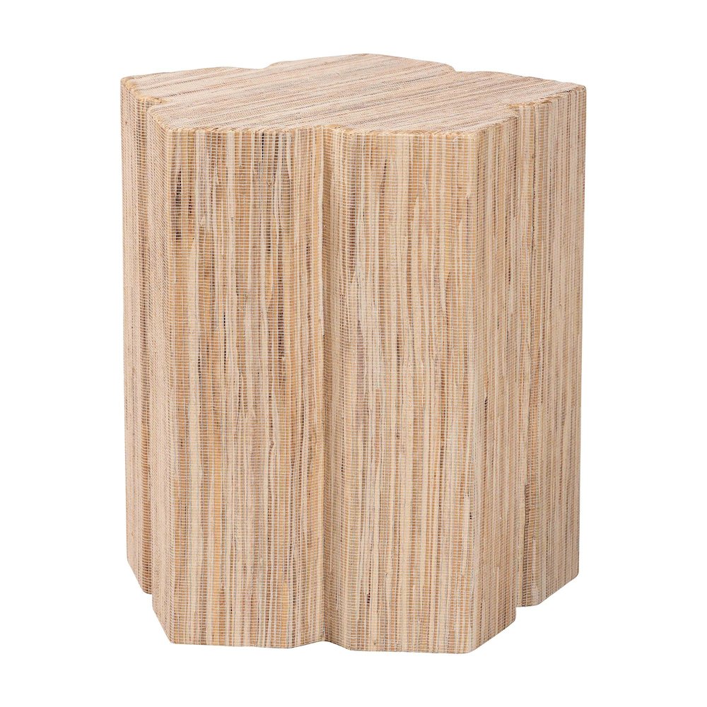 Janeth Bohemian Woven Grasscloth End Table