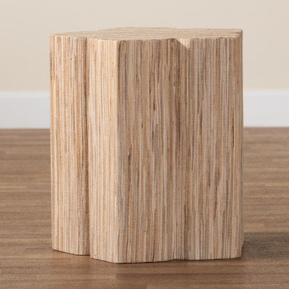 Janeth Bohemian Woven Grasscloth End Table