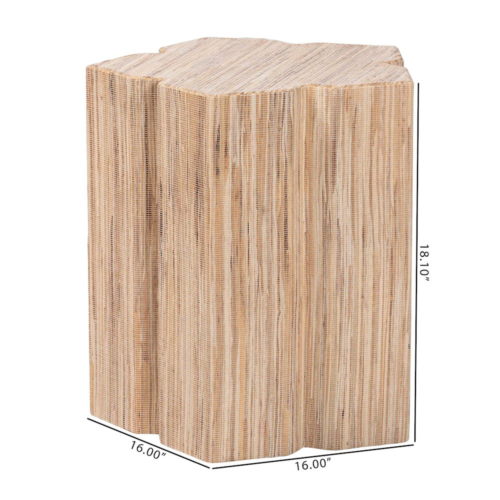 Janeth Bohemian Woven Grasscloth End Table