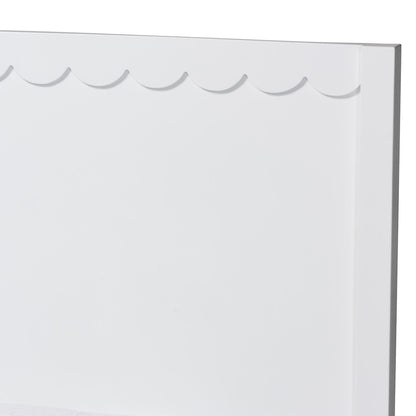 Roni Modern White Scalloped Wood 4-Piece Twin Bedroom Set with Two Nightstands