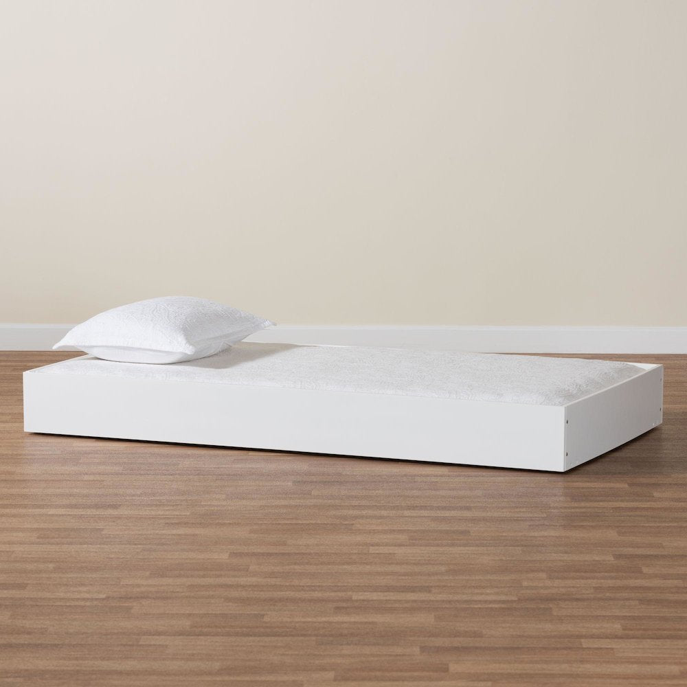 Roni Modern White Wood Twin Trundle
