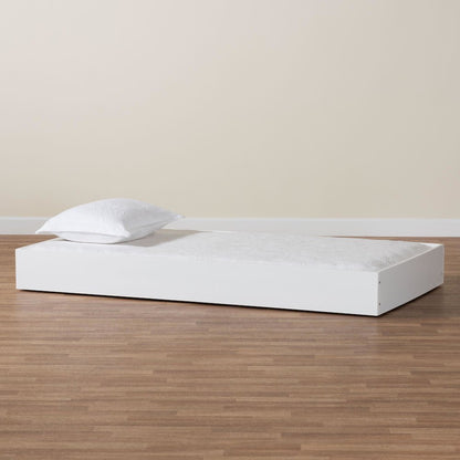 Roni Modern White Wood Twin Trundle