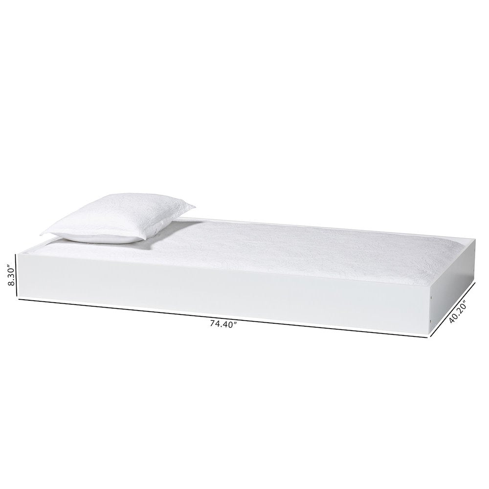 Roni Modern White Wood Twin Trundle