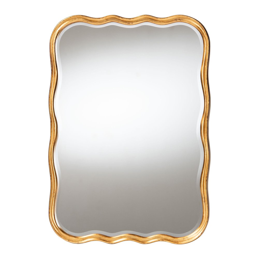 Fredrika Antique Goldleaf Scalloped Wood Accent Wall Mirror