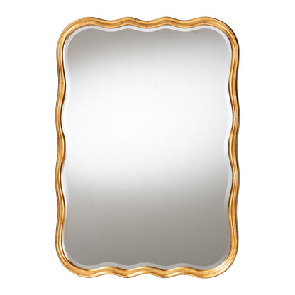 Fredrika Antique Goldleaf Scalloped Wood Accent Wall Mirror