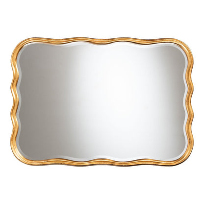Fredrika Antique Goldleaf Scalloped Wood Accent Wall Mirror
