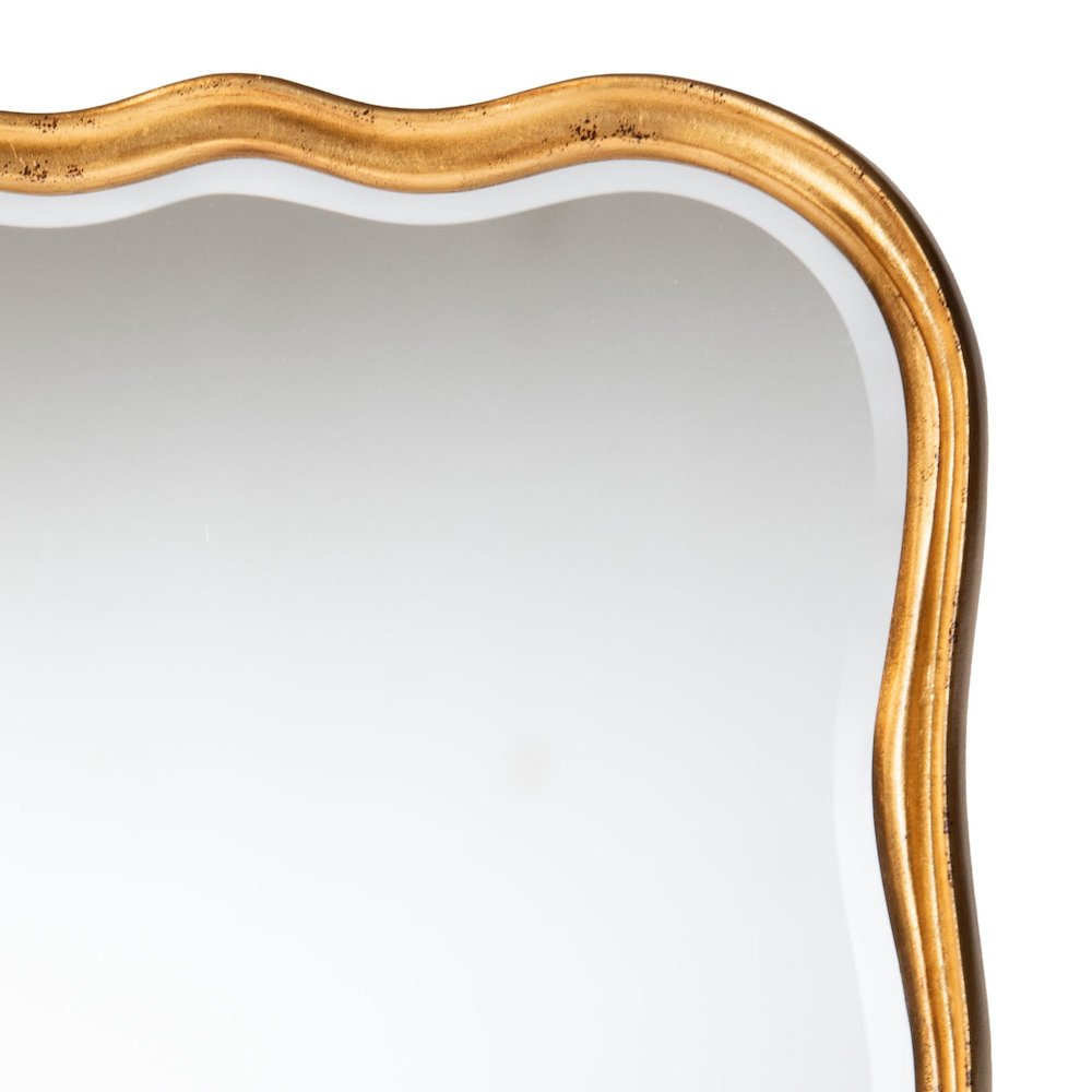 Fredrika Antique Goldleaf Scalloped Wood Accent Wall Mirror
