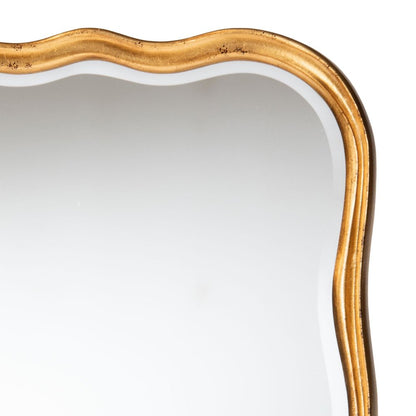 Fredrika Antique Goldleaf Scalloped Wood Accent Wall Mirror