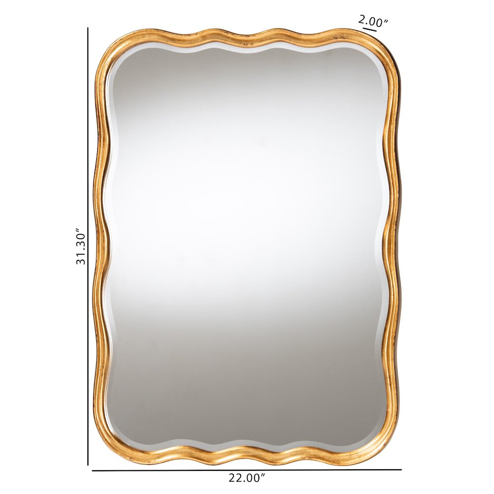 Fredrika Antique Goldleaf Scalloped Wood Accent Wall Mirror