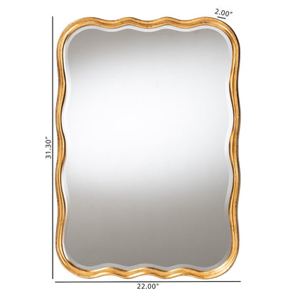 Fredrika Antique Goldleaf Scalloped Wood Accent Wall Mirror
