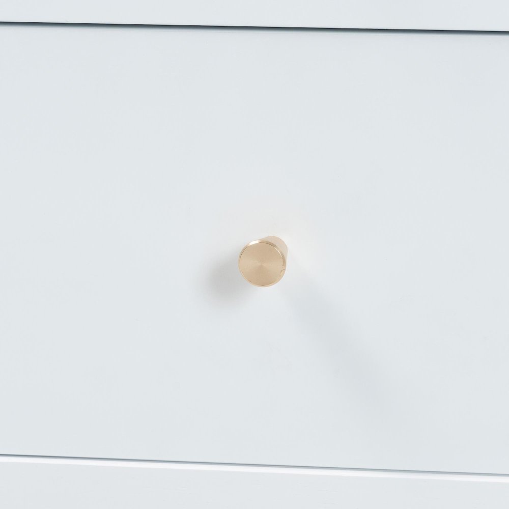 Lucera Mid-Century White Bobbin Wood 6-Drawer Dresser