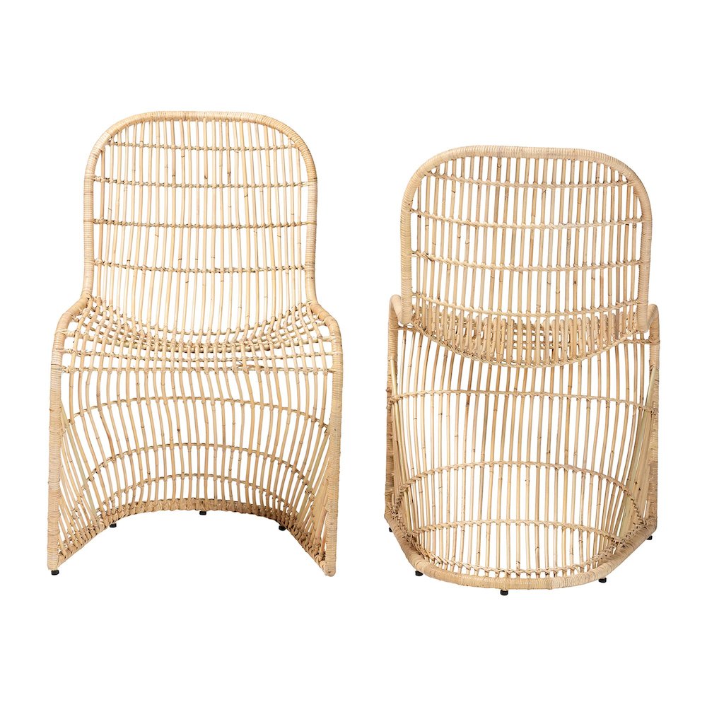 Rosalba Bohemian Light Honey Rattan S-Curve Dining Chair