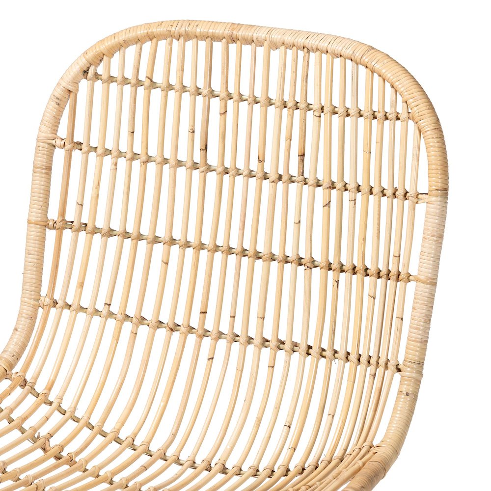Rosalba Bohemian Light Honey Rattan S-Curve Dining Chair