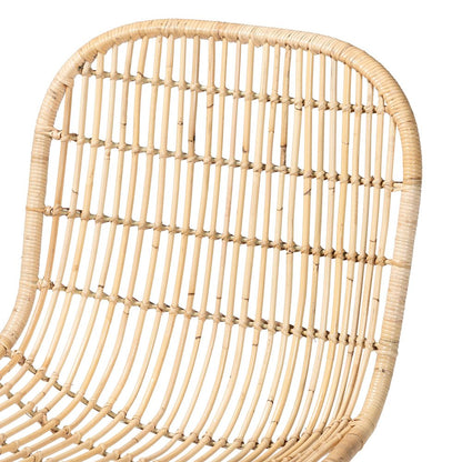 Rosalba Bohemian Light Honey Rattan S-Curve Dining Chair