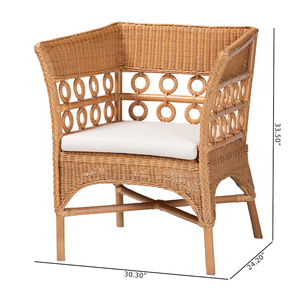 Oxford Bohemian Light Honey Rattan Arm Chair