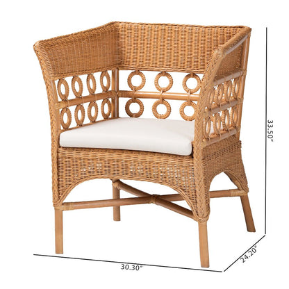 Oxford Bohemian Light Honey Rattan Arm Chair