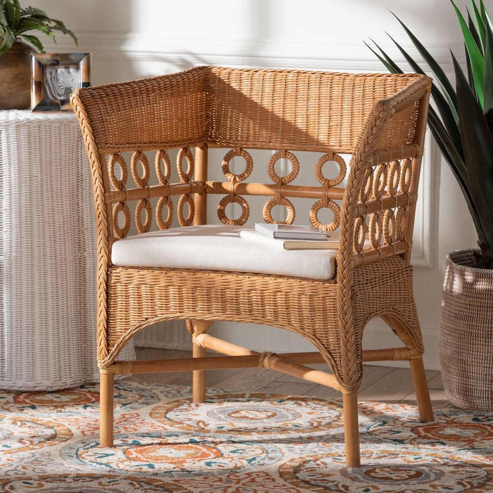 Oxford Bohemian Light Honey Rattan Arm Chair