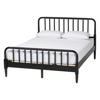 Baxton Studio Braith Farmhouse Black Spindle Wood Queen Size 4-Piece Bedroom Set