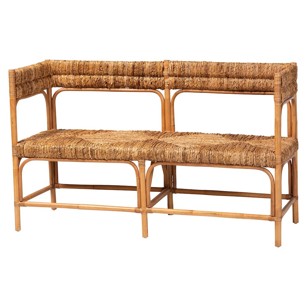 Adisa Natural Rattan Bench - Handcrafted Banquette