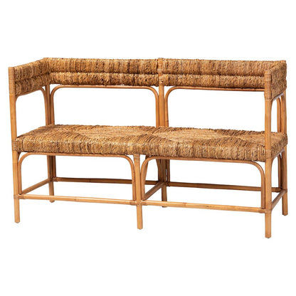 Adisa Natural Rattan Bench - Handcrafted Banquette