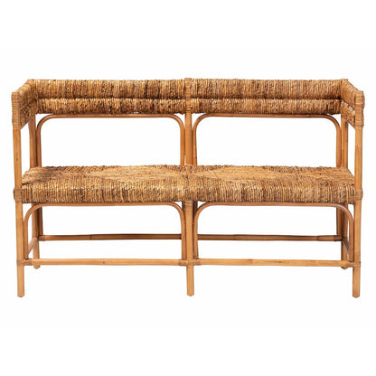 Adisa Natural Rattan Bench - Handcrafted Banquette