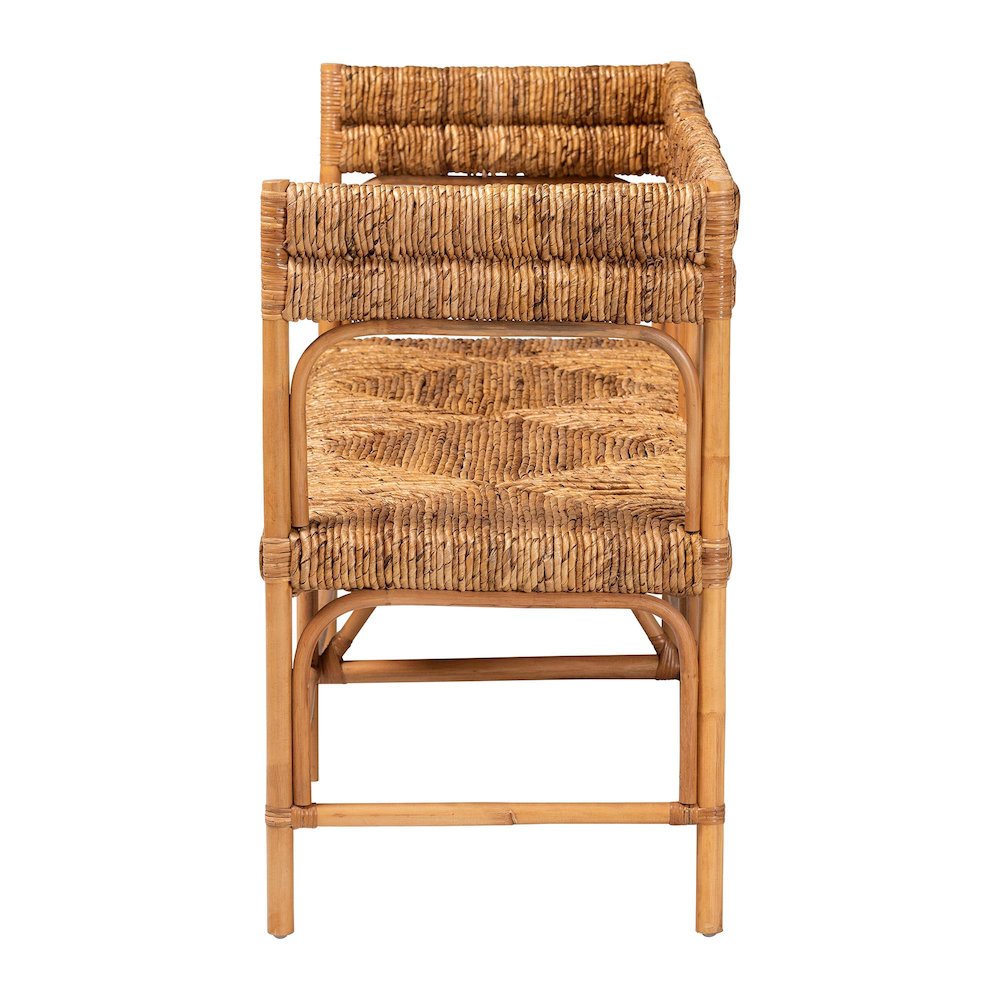 Adisa Natural Rattan Bench - Handcrafted Banquette