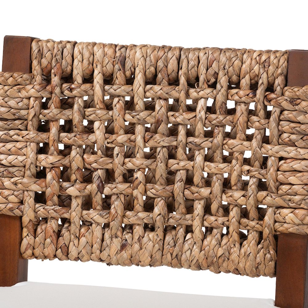 bali & pari Alise Handwoven Seagrass Bar Stool with Mahogany Wood Frame