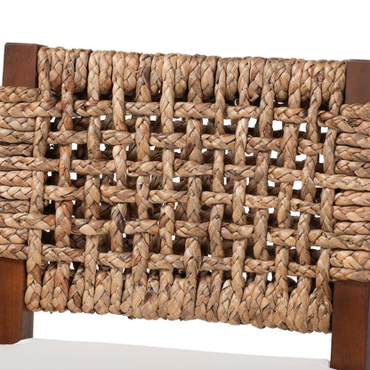 bali & pari Alise Handwoven Seagrass Bar Stool with Mahogany Wood Frame