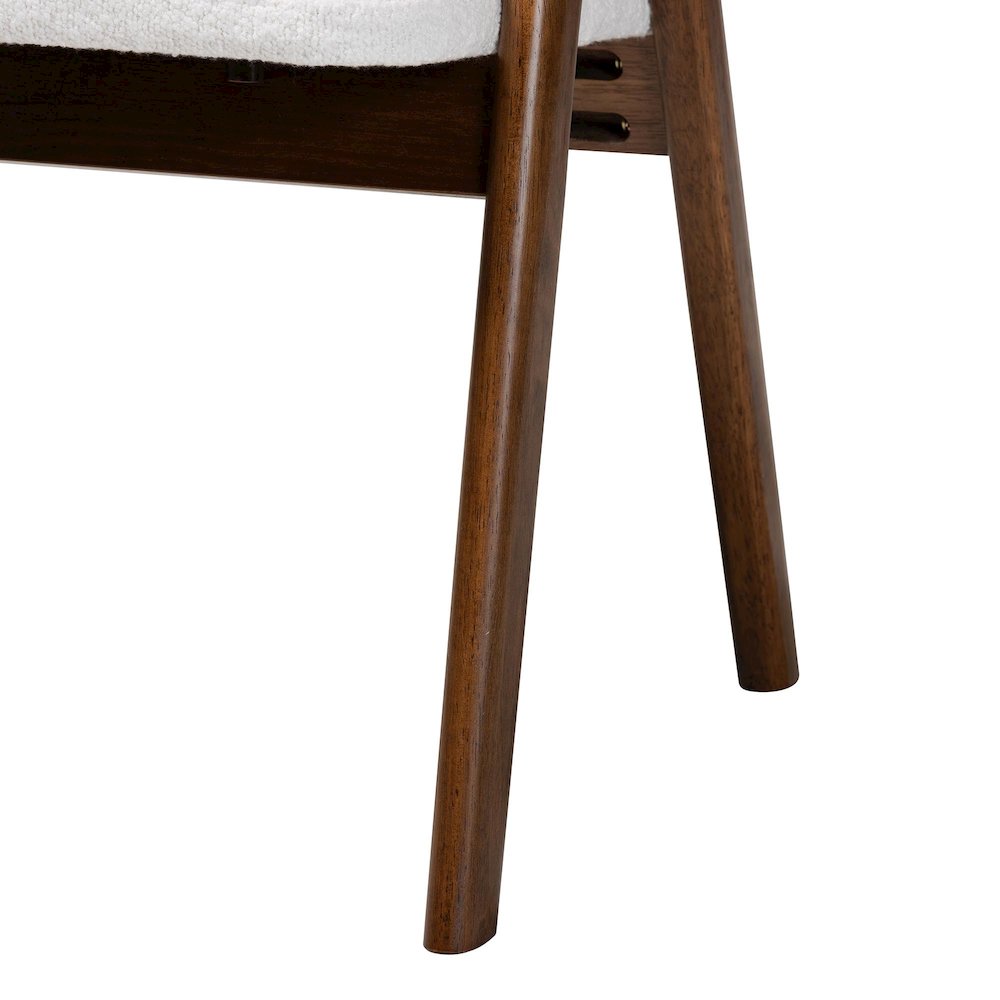 Virden Boucle Upholstered Dining Chair Set of 2- Mid-Century Modern Armchair