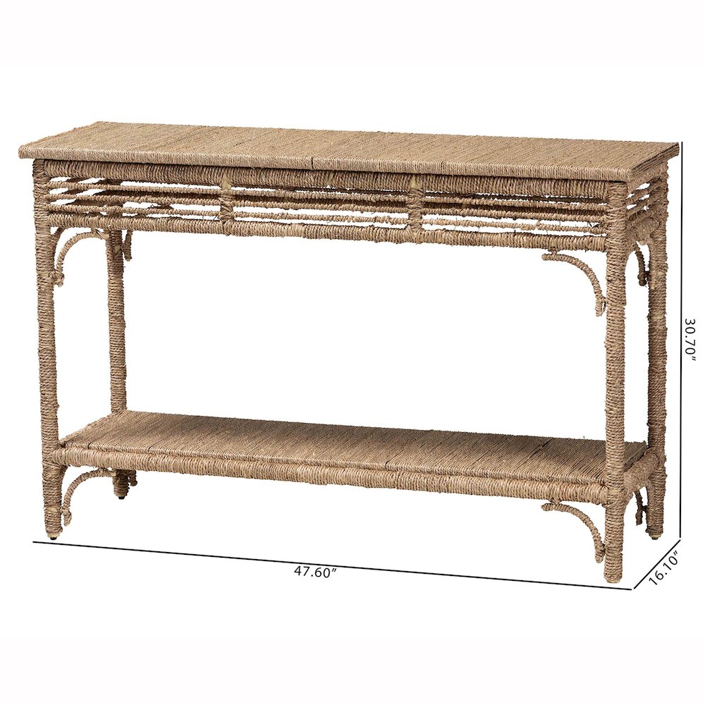 Ganit Handwoven Seagrass Console Table - Entryway Table