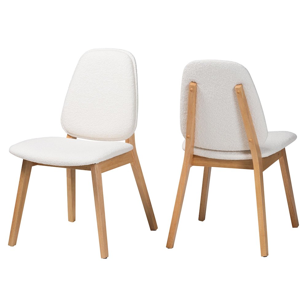 Hudson Boucle Upholstered Dining Chair Set of 2- Mid-Century Modern Side Chair