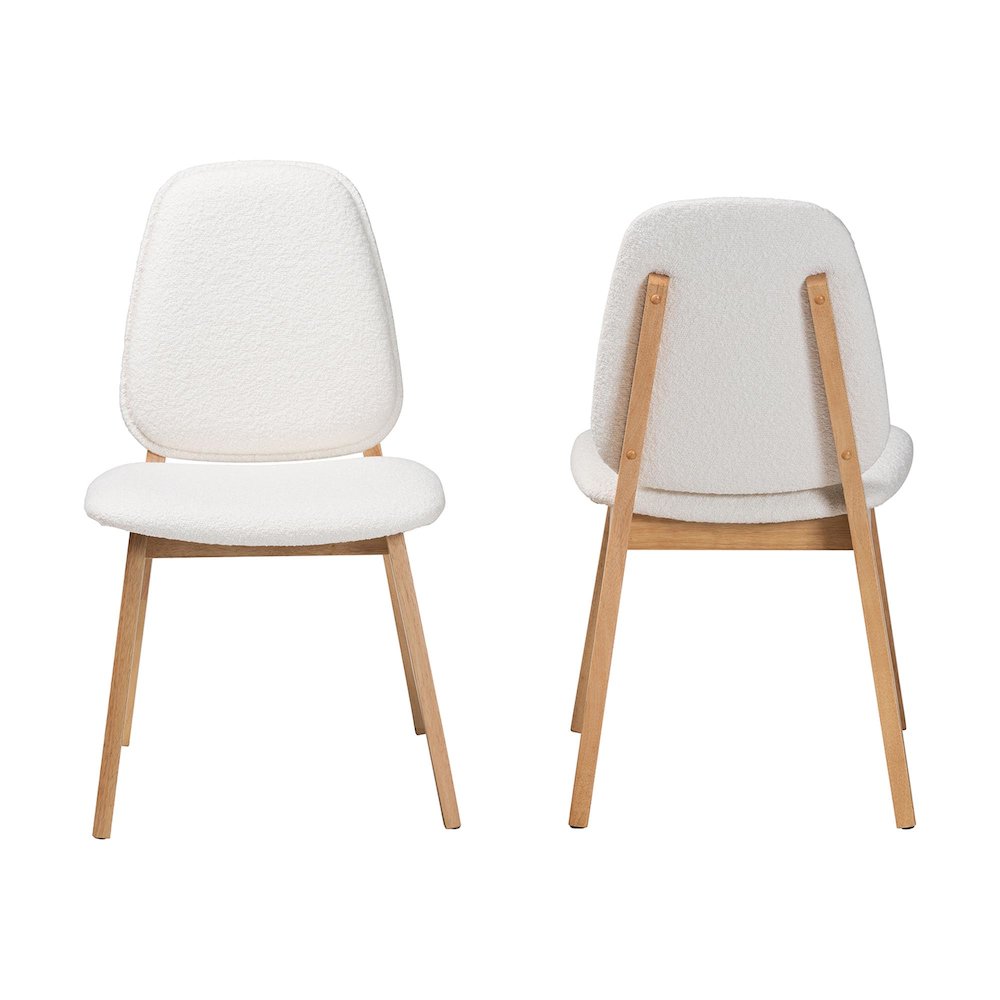 Hudson Boucle Upholstered Dining Chair Set of 2- Mid-Century Modern Side Chair