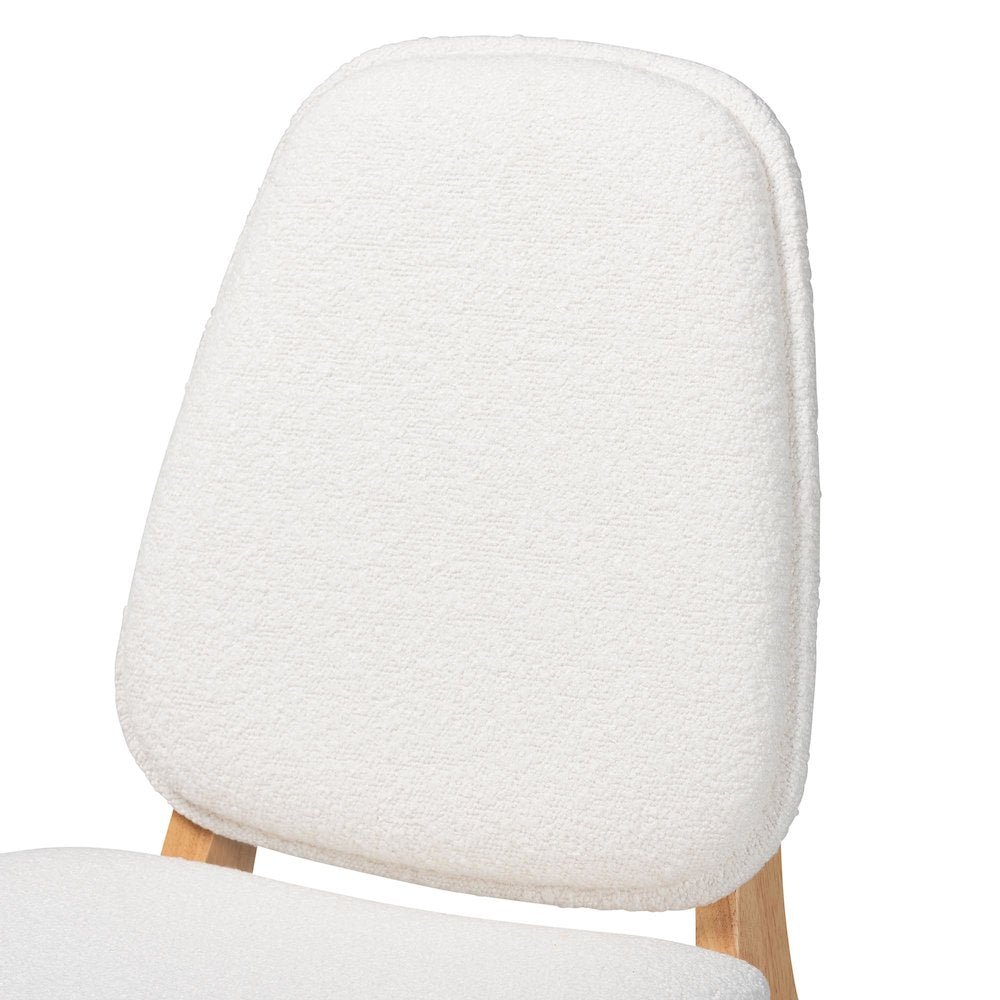 Hudson Boucle Upholstered Dining Chair Set of 2- Mid-Century Modern Side Chair