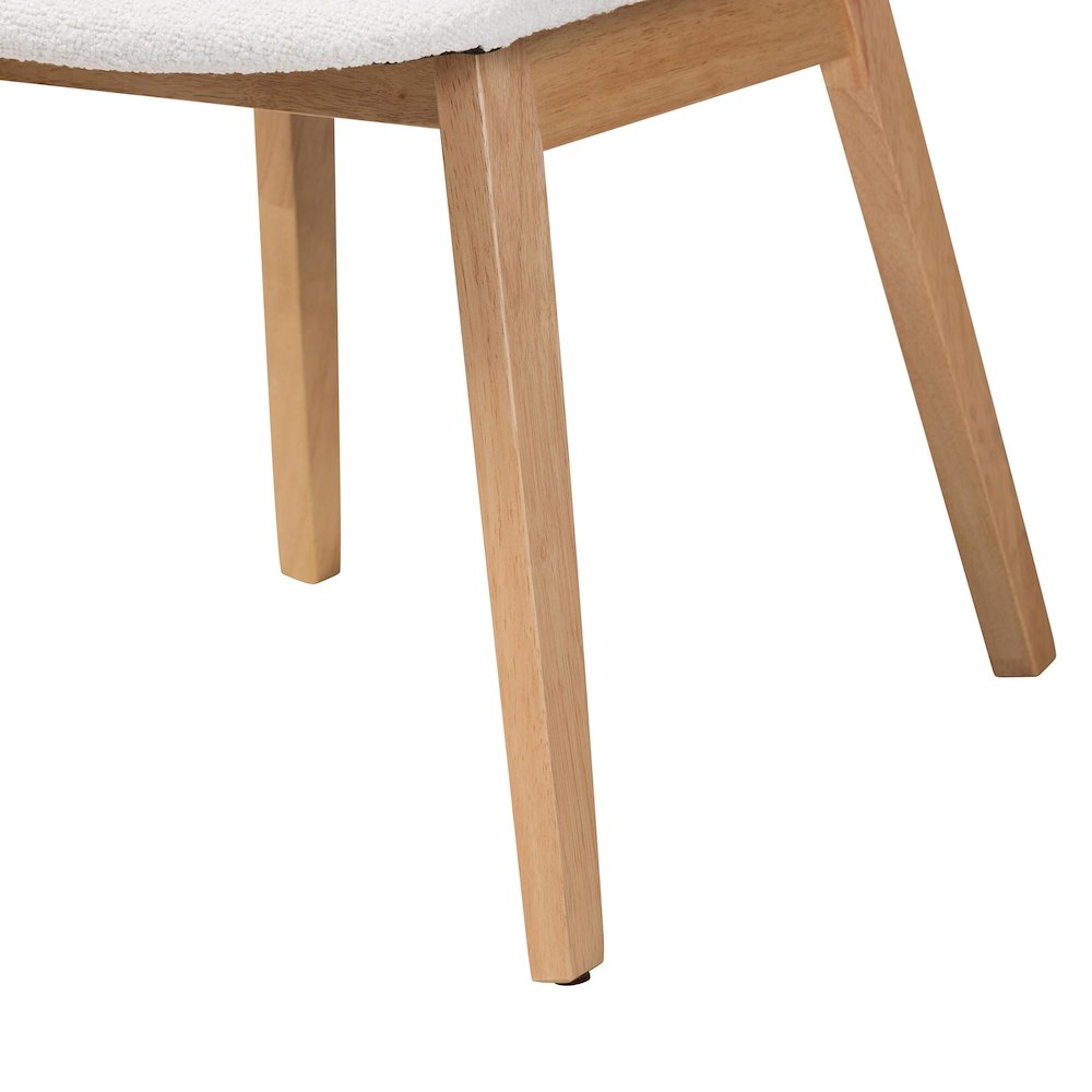 Hudson Boucle Upholstered Dining Chair Set of 2- Mid-Century Modern Side Chair