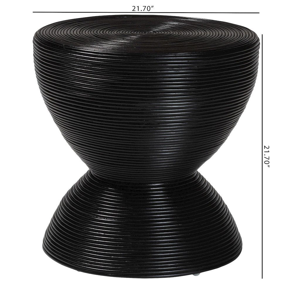 Tokyo Laminated Natural Rattan Side Table