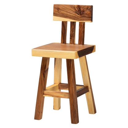 Luli Suar Wood Counter Stool - Handcrafted Solid Wood Stool