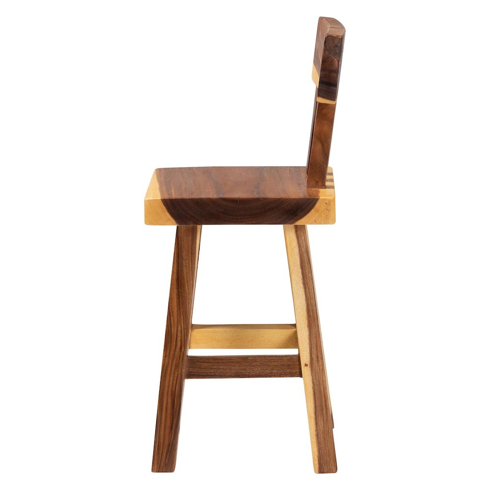Luli Suar Wood Counter Stool - Handcrafted Solid Wood Stool