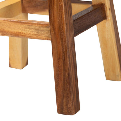 Luli Suar Wood Counter Stool - Handcrafted Solid Wood Stool