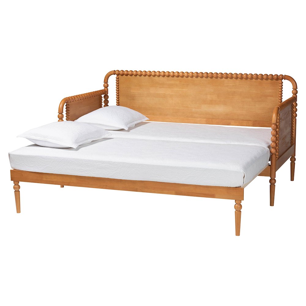 Twin-To-King Expandable Daybed - Wood Bed Frame with Turned Spindle Detailing