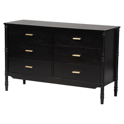 4-Piece Black Bedroom Set - Canopy Bed, Matching Dresser, Chest, and Nightstand