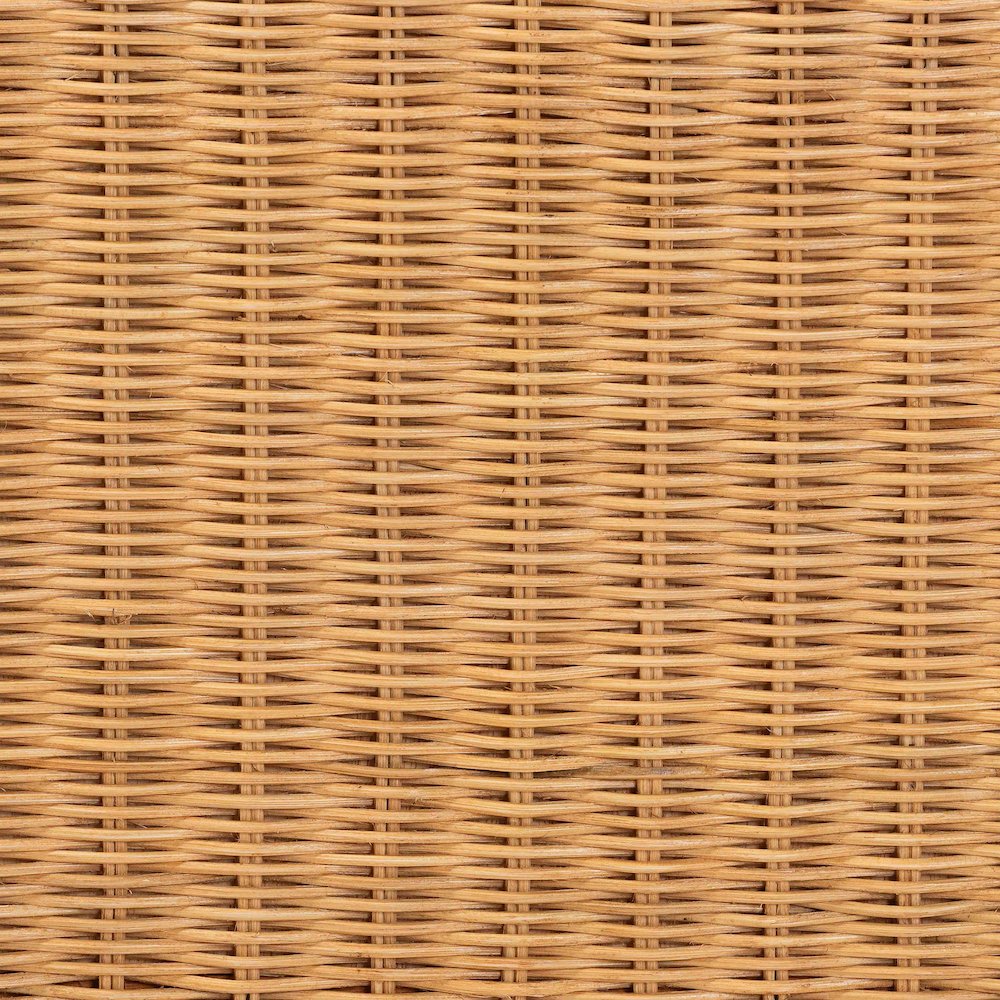 Scalloped Rattan Bed Frame - Handwoven Wicker Headboard and Footboard, Queen